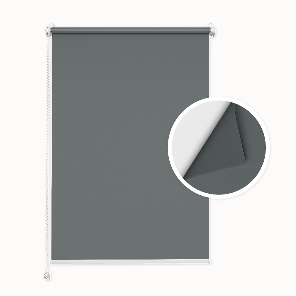 Graphite Blackout Roller Blind (Double-Sided)