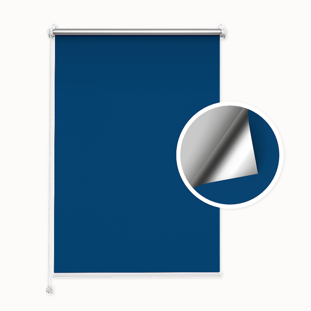 Blue Blackout Roller Blind (Silver Backing)