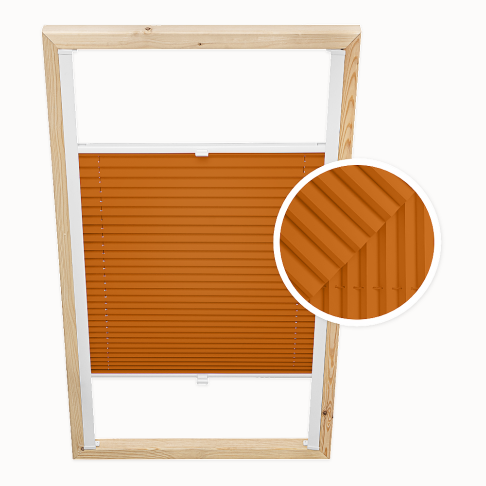 Orange Custom Skylight Pleated Blind
