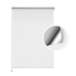 White Blackout Roller Blind (Silver Backing)