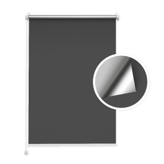 Graphite Blackout Roller Blind (Silver Backing)