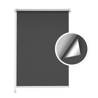 Graphite Blackout Roller Blind (Silver Backing)