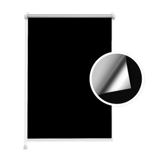 Black Blackout Roller Blind (Silver Backing)