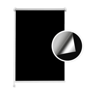 Black Blackout Roller Blind (Silver Backing)