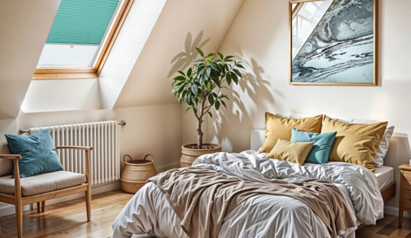Plisa Dachowa Błękit Turkusowy Velux
